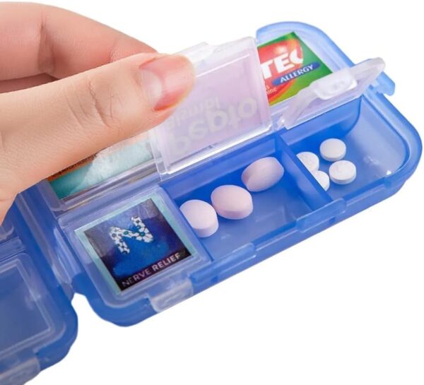 Pill Organizer with Medicine Labels Travel Daily Pill Container Mini Medication Organizer Storage Pill Organizer Travel Essentials Pill Case 7 Day Pill Organizer(White & 161 Lables) - Image 7